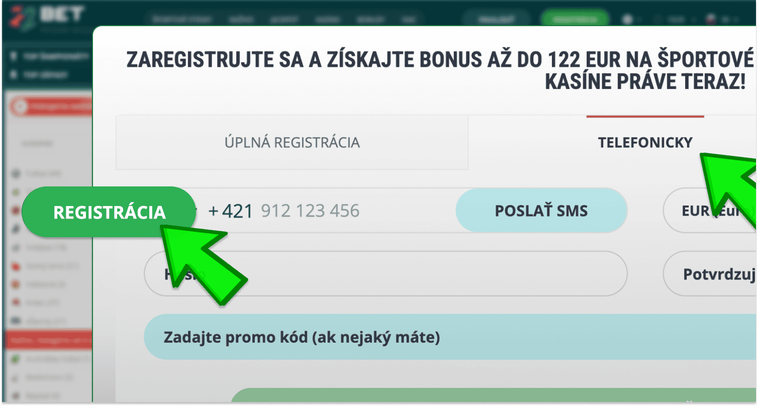 Začnite registráciu na oficiálnej webovej stránke 22bet na Slovensku