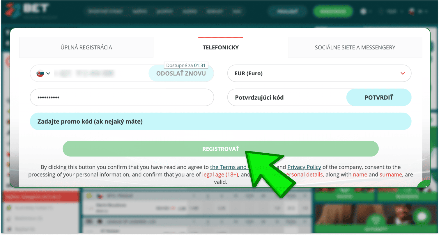 Potvrďte svoju registráciu na 22bet na Slovensku