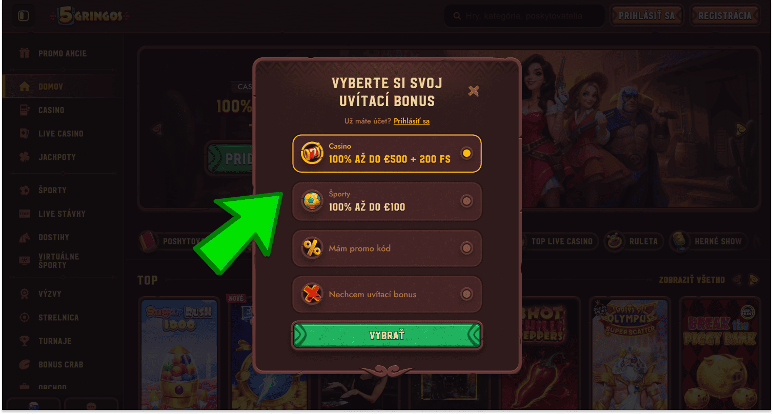 Vyberte si bonus v kasíne 5Gringos na Slovensku