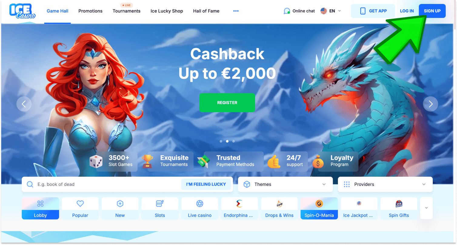 Navštívte oficiálnu webovú stránku Ice Casino a začnite registráciu na Slovensku