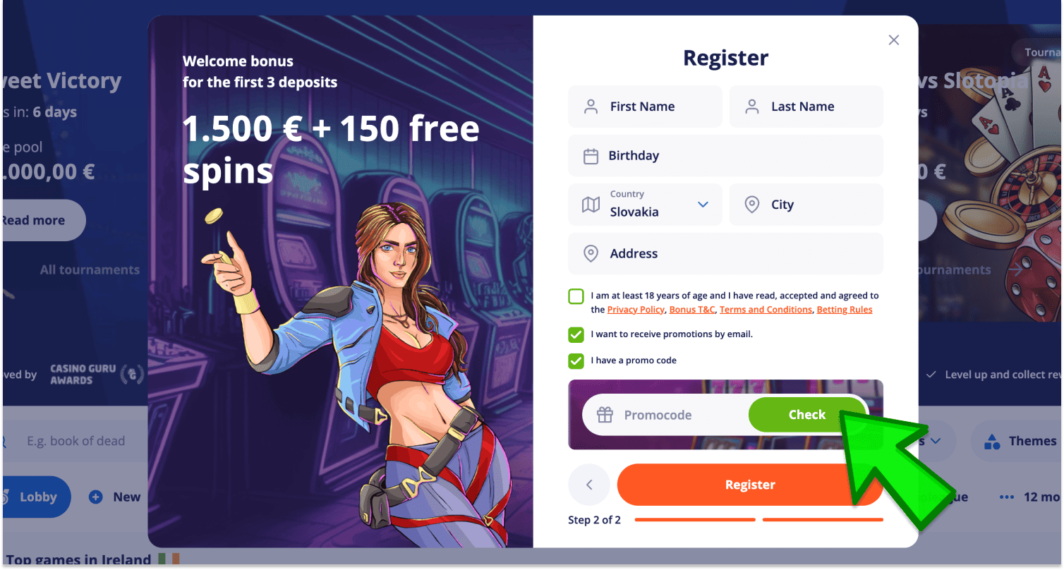 Vykonajte voliteľné kroky pri registrácii na Vulkan Vegas na Slovensku
