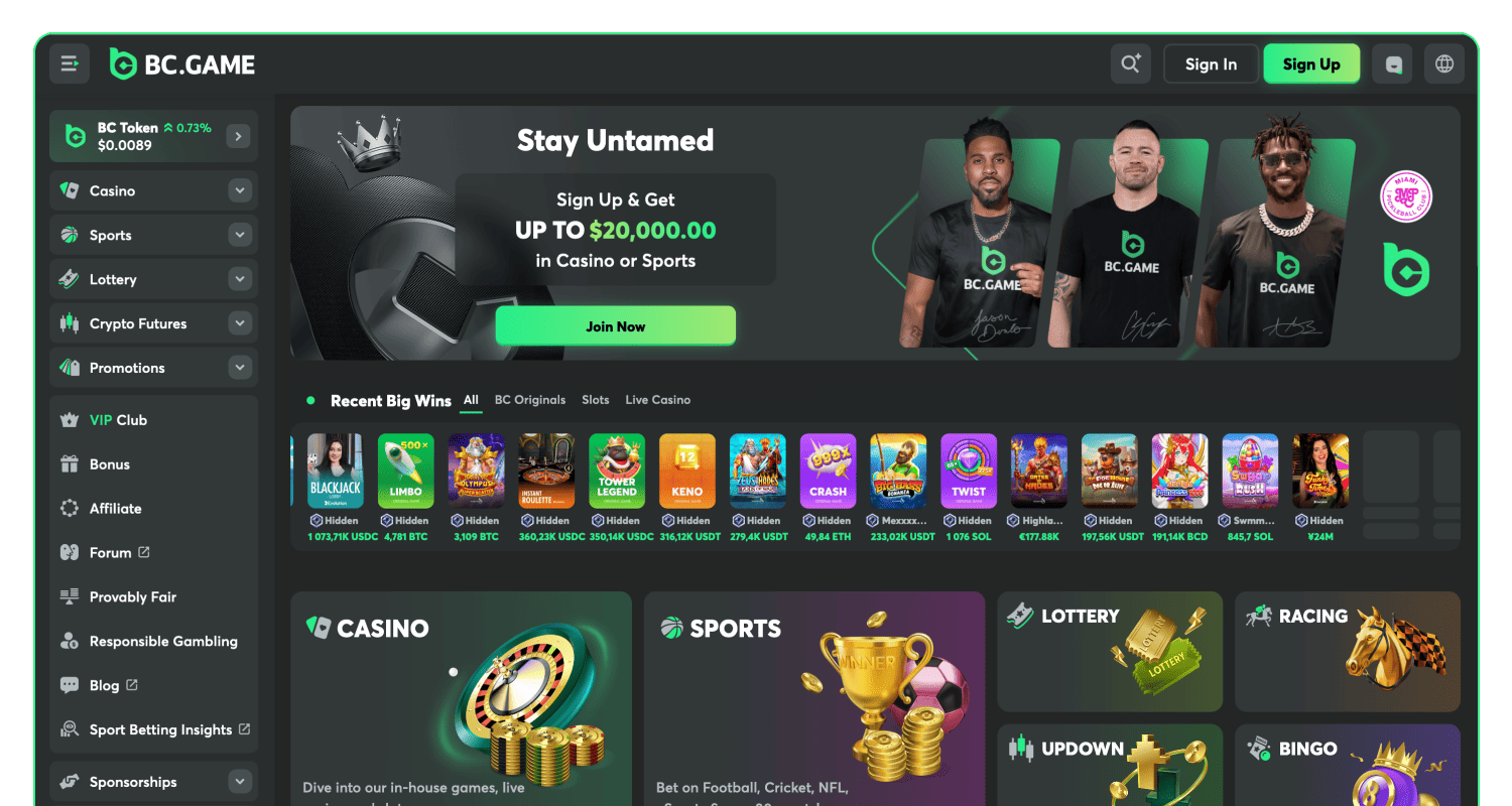 Otvorite zvaničnu veb stranicu BC.Game u Srbiji