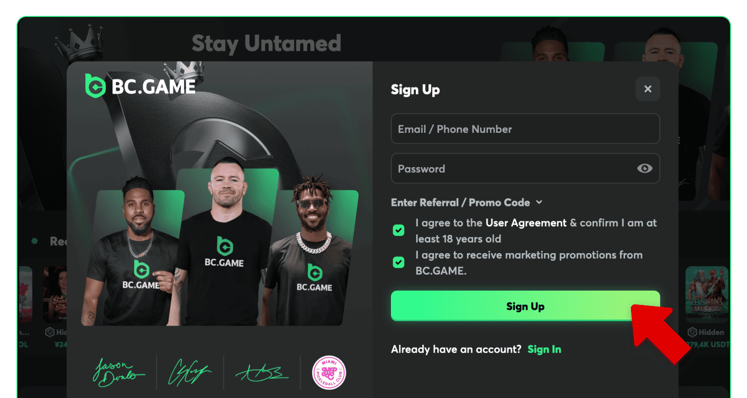 Potvrdite registraciju za BC.Game u Srbiji