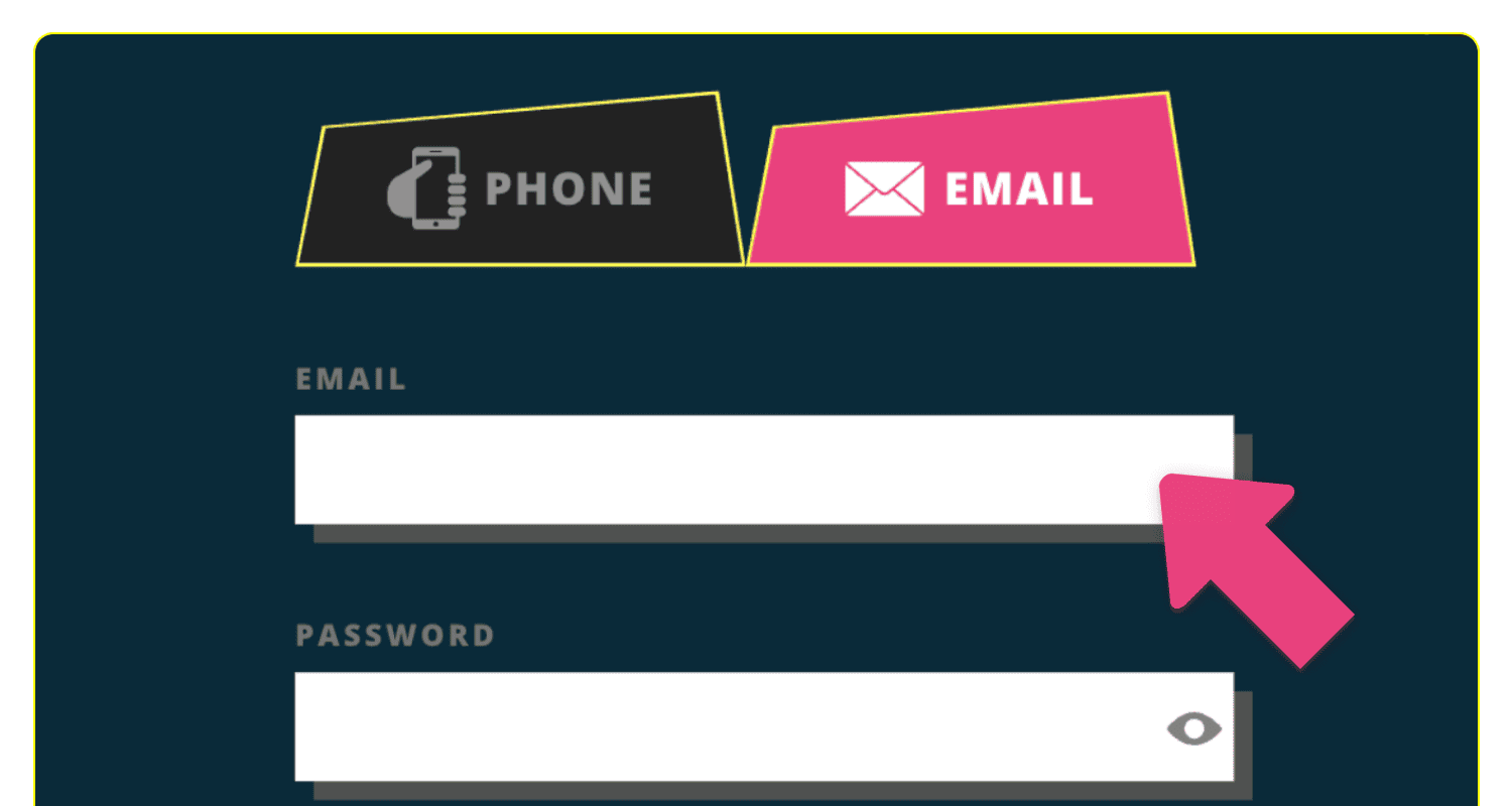 Unesite poštu ili telefonski broj prilikom registracije na veb lokaciji Booi u Srbiji