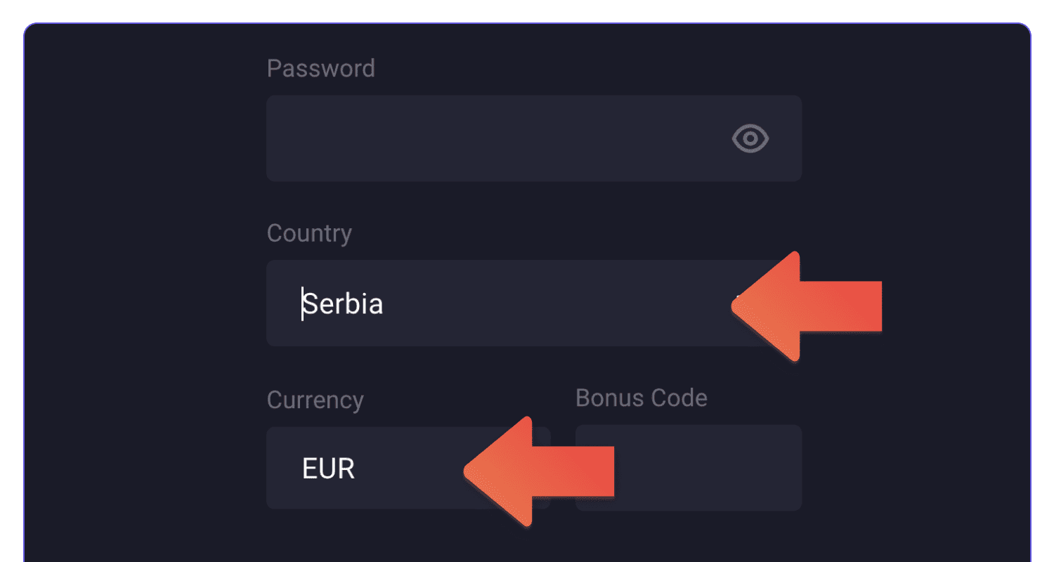 Izaberite zemlju i valutu na veb lokaciji Jozz Casino u Srbiji