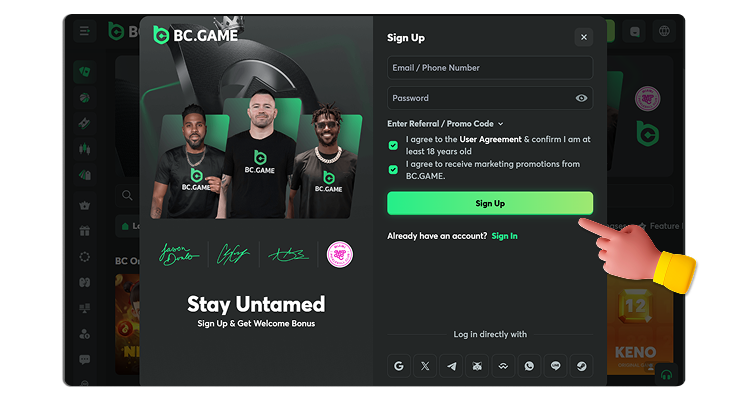 Otvorite nalog da biste počeli da igrate Sweet Bonanza