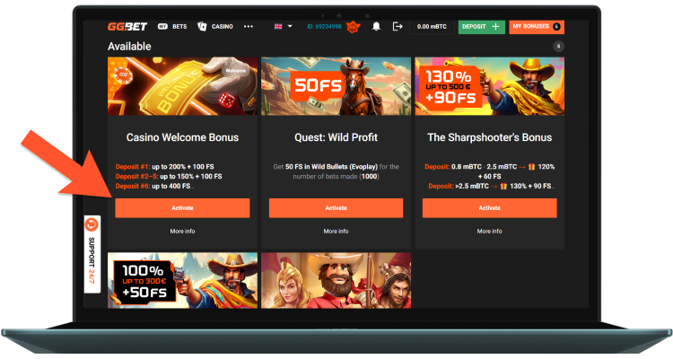 Aktivirajte bonus dobrodošlice ako postoji