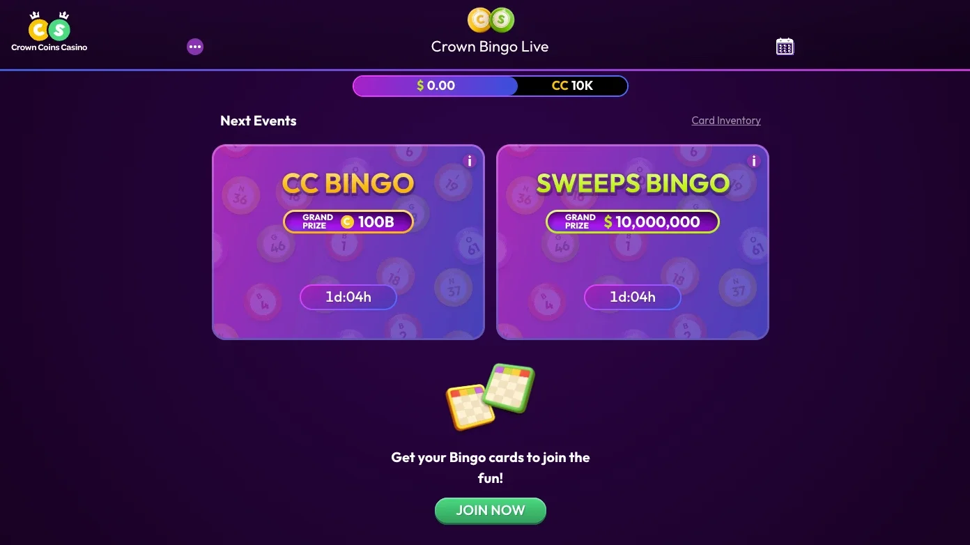 Crown Coins bingo