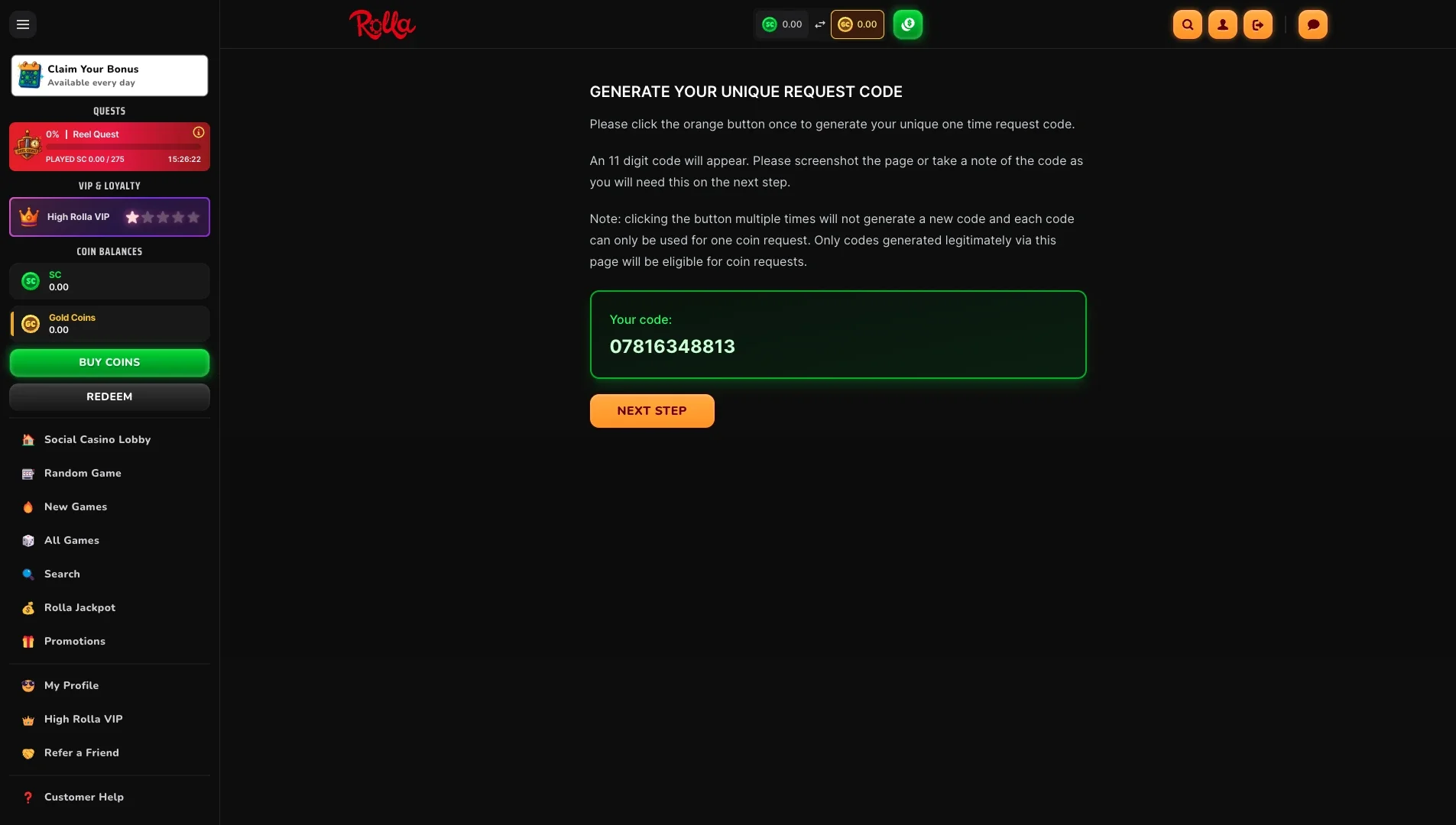 How to submit step 1