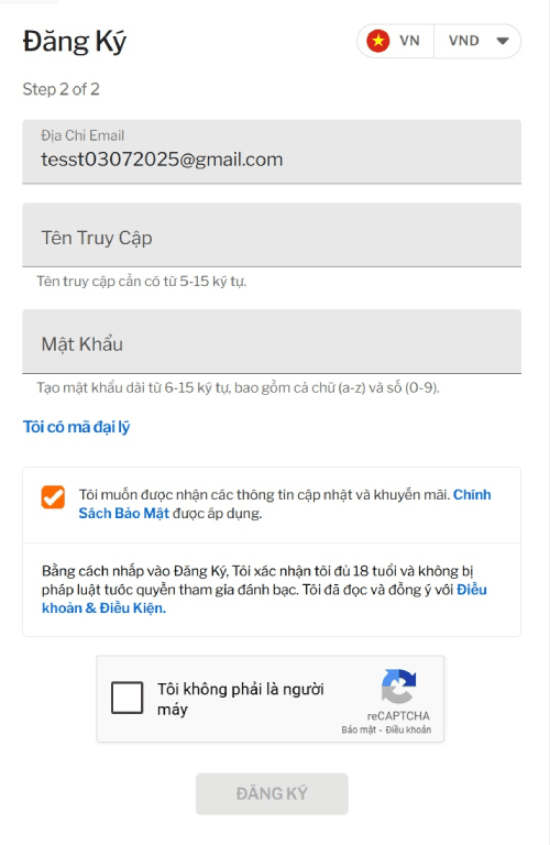 điền thông tin đăng ký Taptap điền thông tin đăng ký Taptap