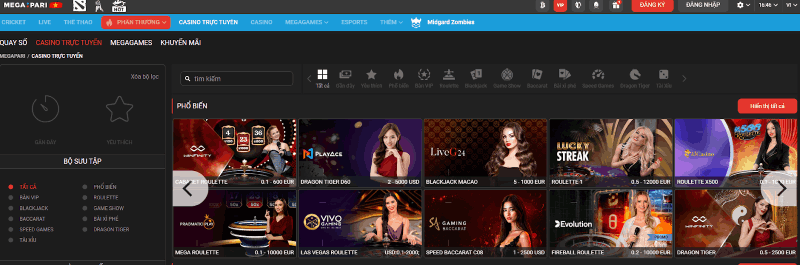 casino trực tuyến Megapari