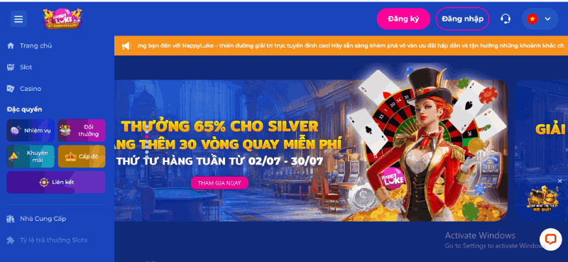 chọn đăng ký HappyLuke