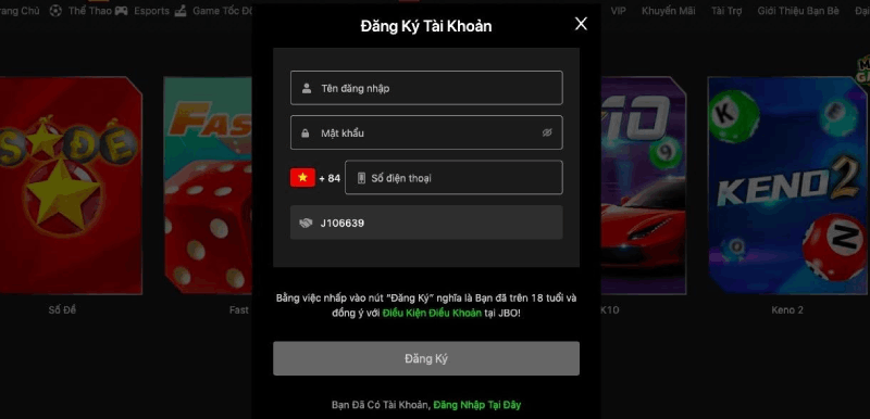 Đăng ký JBO Đăng ký JBO