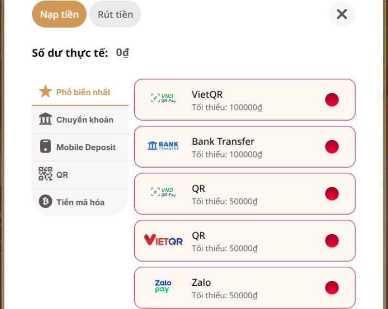 nạp tiền Longfu88