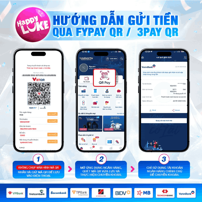 hướng dẫn gửi tiền HappyLuke