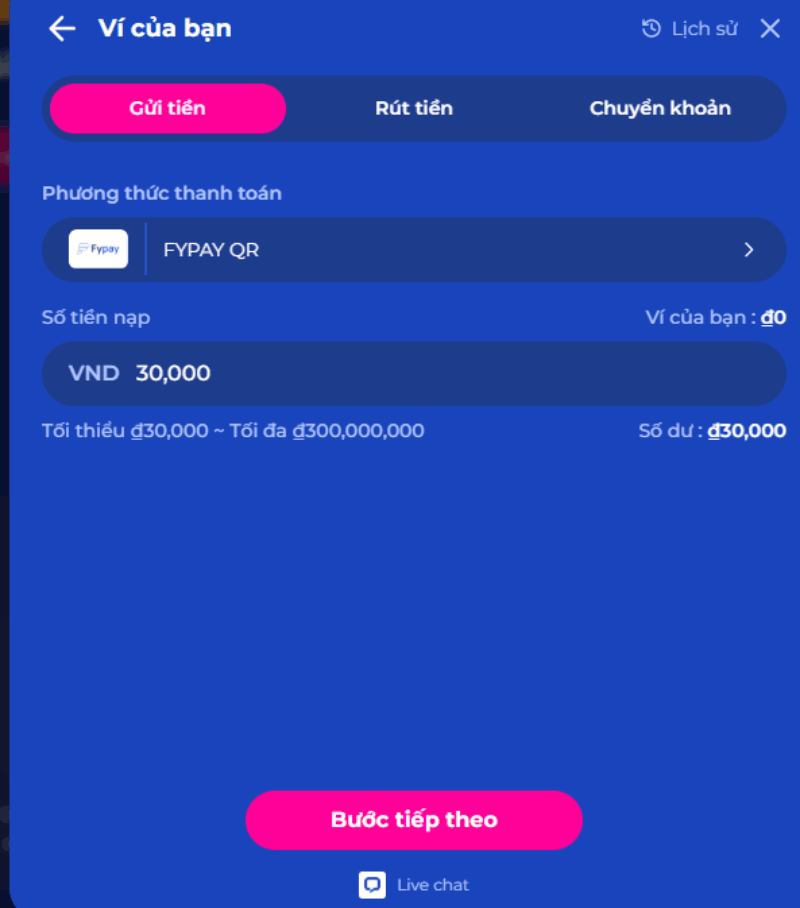 nạp tiền Fypay
