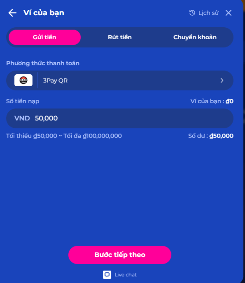 nạp tiền 3Pay